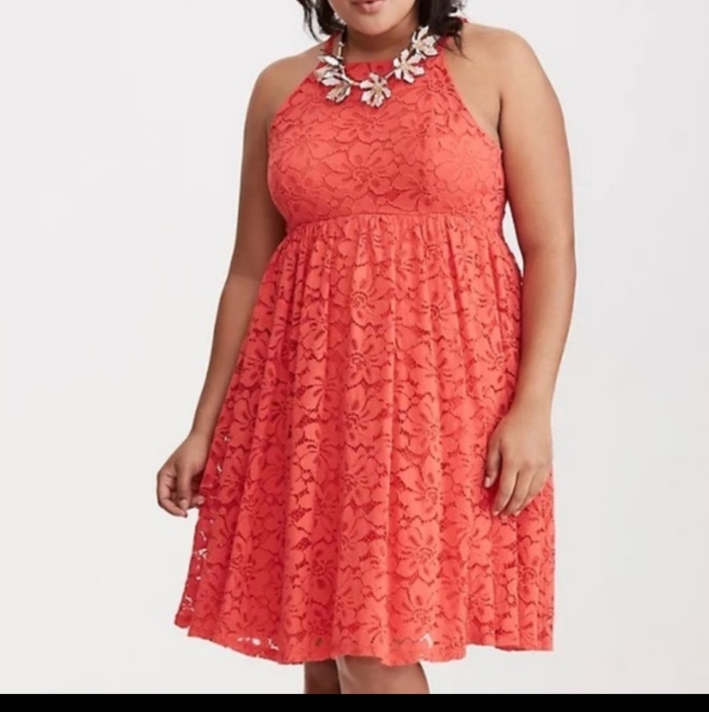 Gorgeous Coral Lace Dress